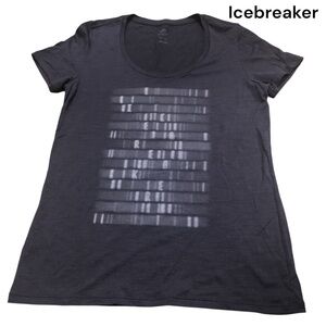 Icebreaker Women’s Short Sleeve Navy Print Tee Sz Medium
